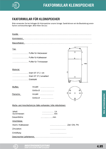 Faxformular für Kleinspeicher